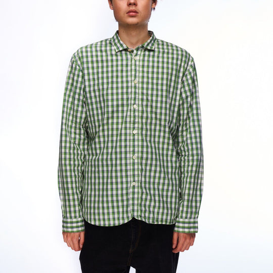 PAUL SMITH Shirt Green Check Cotton Men's Button Up Size XL
