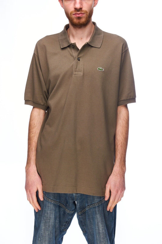 LACOSTE Polo Shirt Olive Brown Pique Cotton Men's Short Sleeve Tee Size 5