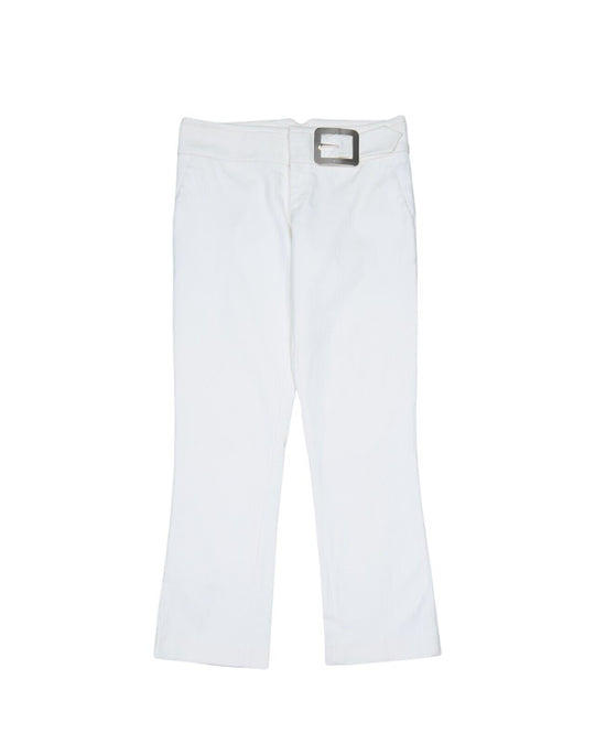 GUCCI Flare Pants White Cotton Womens Size 44