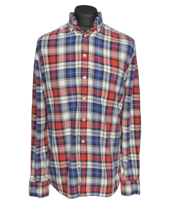 GANT Main Twill Shirt Multicolor Check Cotton Men's Button Down Size M