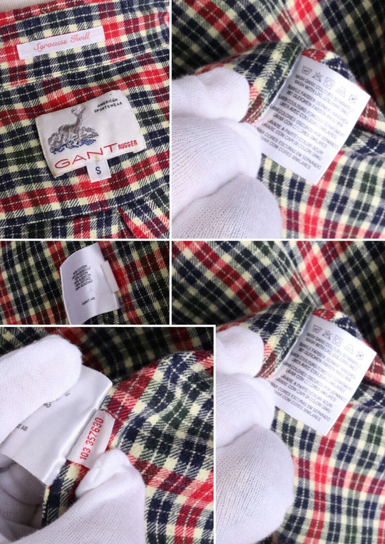 GANT Rugger Syracuse Twill Shirt Multicolored Check Cotton Men's Size S