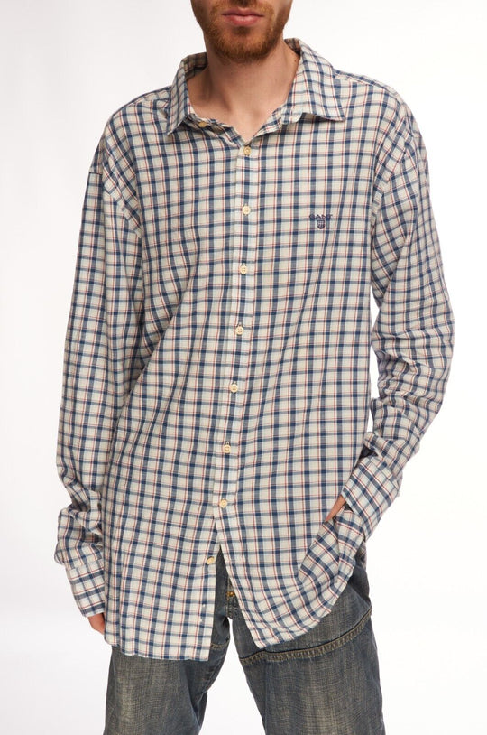 GANT Shirt Gray Check Cotton Men's Button Up Size XXL