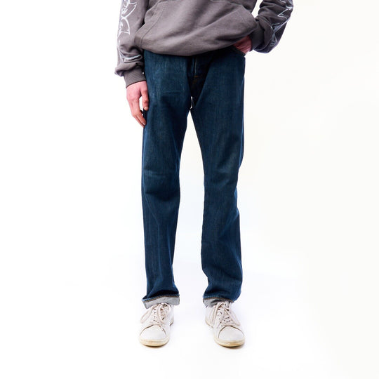EDWIN Jeans Blue Selvedge Denim Cotton Men's Button Fly Size W 32 L 32
