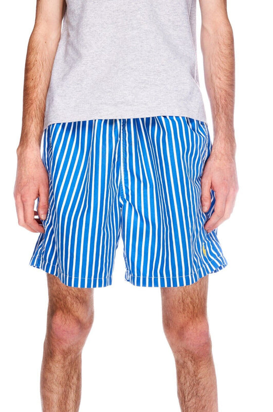 POLO RALPH LAUREN Swim Shorts Blue Stripes Men's Elastic Waist Bermuda Size L
