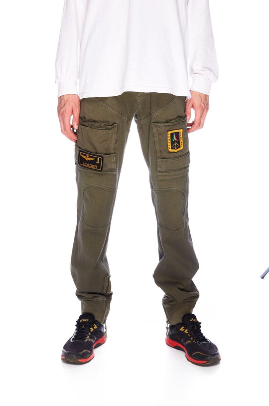 AERONAUTICA MILITARE Cargo Military Pants Khaki Gray Cotton Men's Trouser Size M