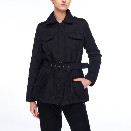 WOOLRICH Belted Jacket Black Nylon Women's Multipocket Size S