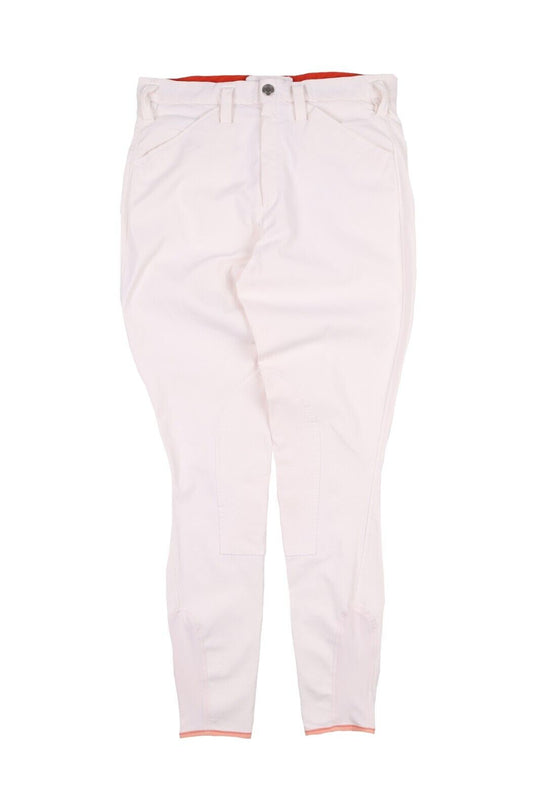 Sellier HERMES Equestrian White Cotton Mens Riding Pants Size 48 IT