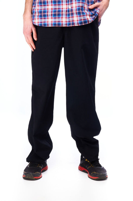 MOSCHINO Chino Pants Black Cotton Men's Straight Leg Trousers Size 46
