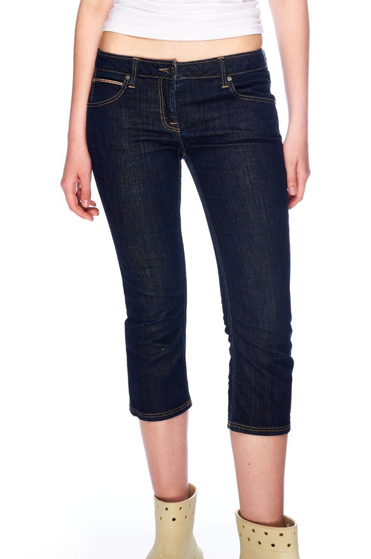 BURBERRY Brit Selvage Denim Blue Skinny Womens Cropped Jeans Size 29
