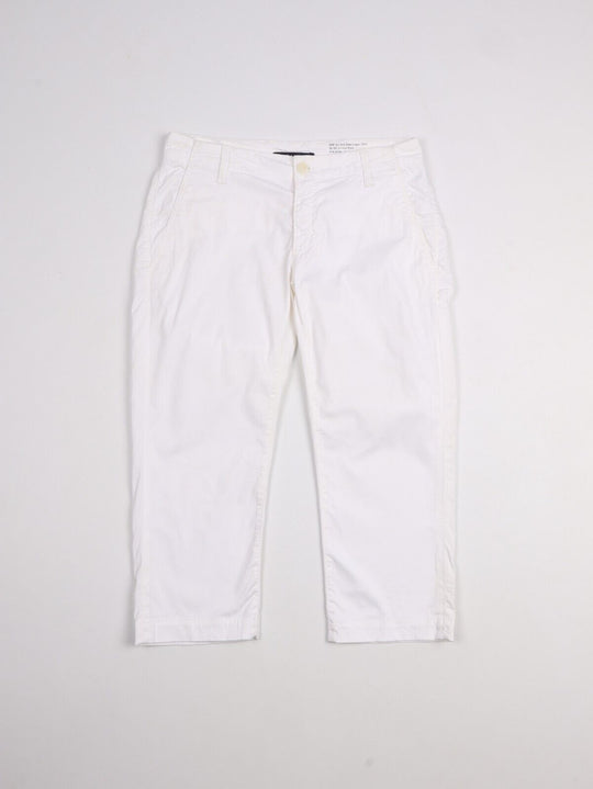 GANT Cropped Pants White Womens Cotton Trousers Size 34