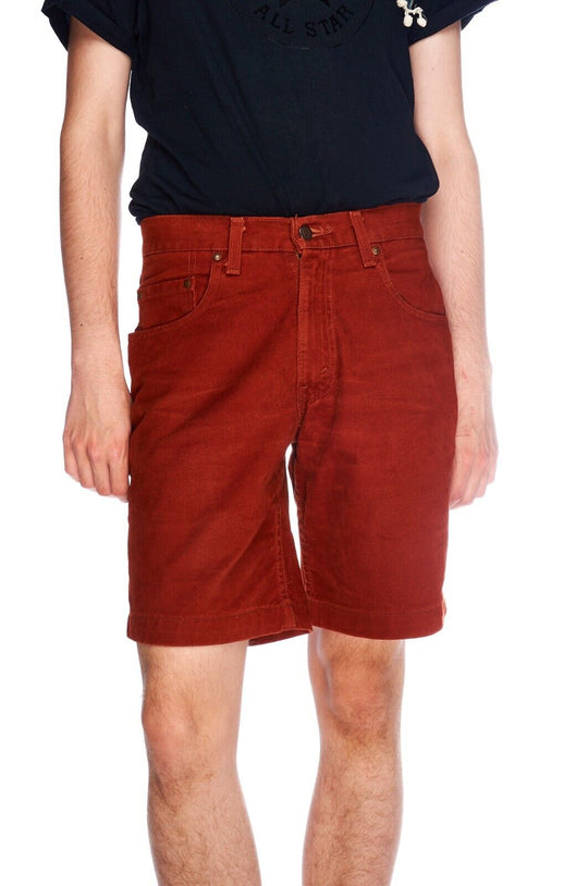 Vintage LEVIS Bermuda Shorts Red Cotton Men's Loose Made In USA Size 30