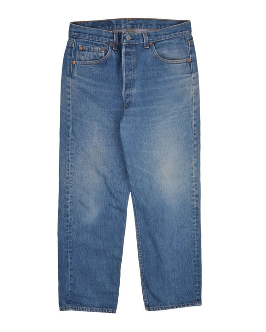 LEVIS 501 Jeans Blue Denim Cotton Mens Straight Leg Big E Made In USA Size 36x30