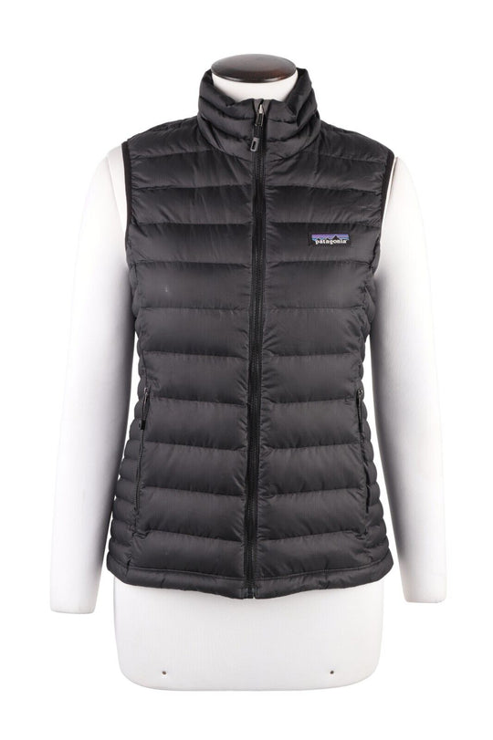 PATAGONIA Vest Black Goose Down Womens Puffer Waistcoat Sleeveless Jacket Size S