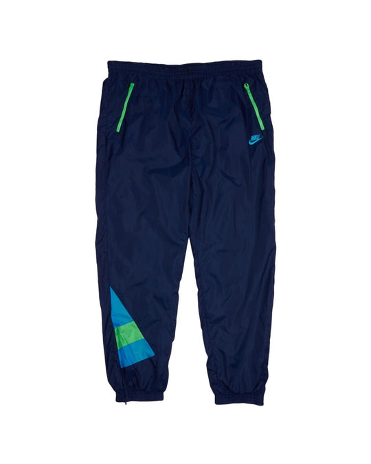 Vintage NIKE Track Pants Navy Nylon Men's Relaxed Trousers Size ~L