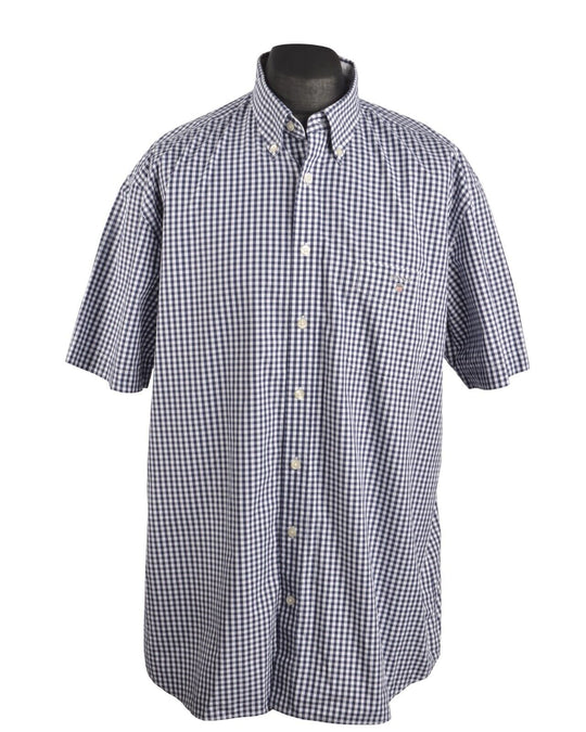 GANT Shirt Black White Check Cotton Men's Button Down Regular Fit Size XL