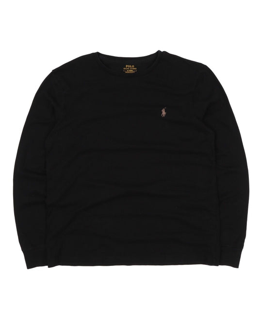 POLO RALPH LAUREN Longsleeve Black Cotton Men's Slim Fit Pullover Size M