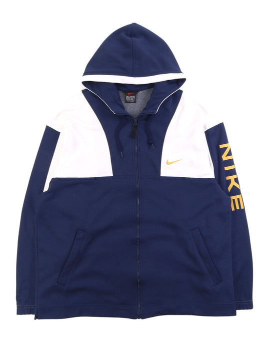 Vintage NIKE Jacket Navy Men's Full Zip Hoodie Big Logo Size L