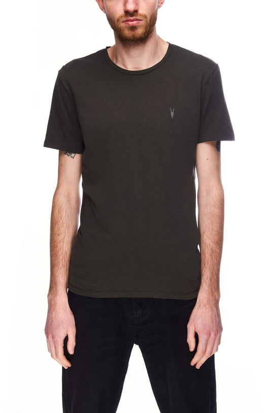 ALL SAINTS T-Shirt Dark Gray Cotton Men's Crew Neck Tee Size S