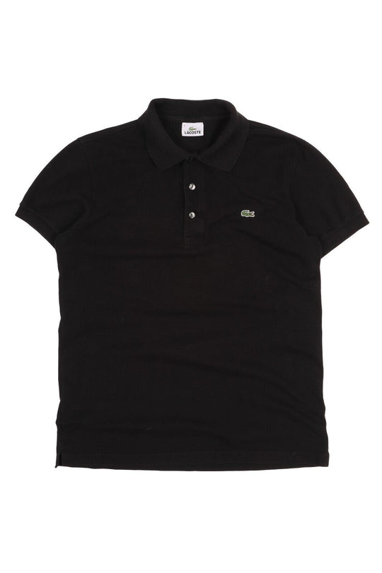 LACOSTE Polo Shirt Black Pique Cotton Men's Short Sleeve Size 4 / M