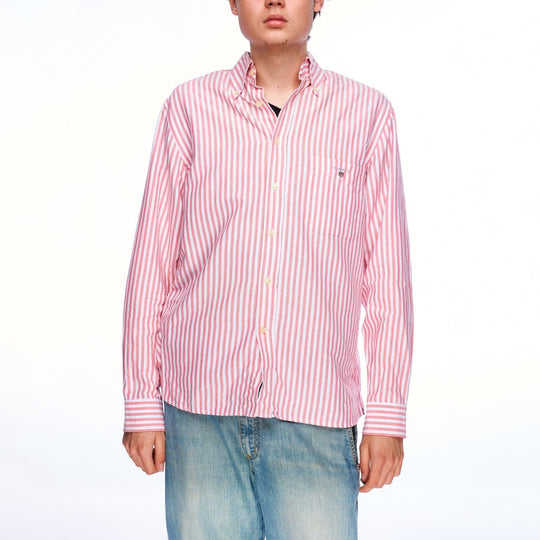 GANT Shirt Red Striped Cotton Men's Button Down Size S