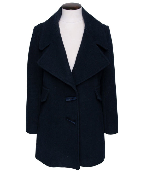 SEE BY CHLOE Abyss Blue Coat Navy Wool Women's Notch Lapels Jacket Size 38 IT