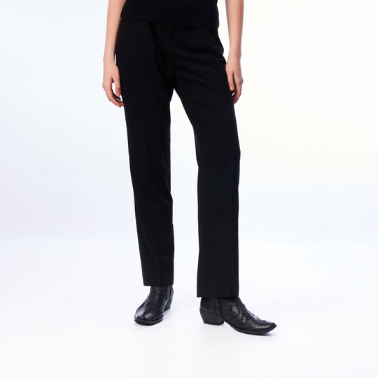 D UNIFORMS Dress Pants Black Viscose Women's Trousers Size 46 IT / 14 UK / 10 US