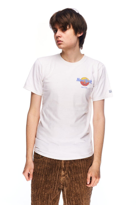 Vintage HARD ROCK CAFE New York T-Shirt White Cotton Heavy Tee Men's Size S