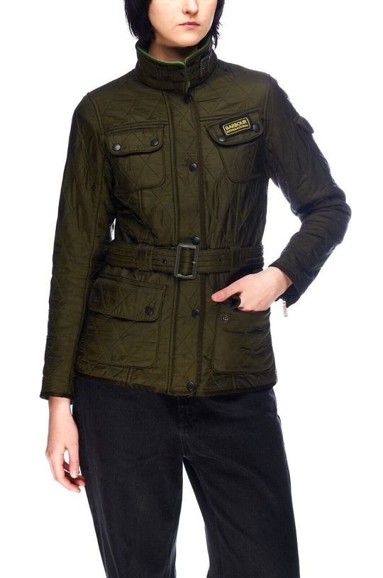 BARBOUR International Polarquilt Jacket Green Women's Size UK 8 / US 4 / EUR 34