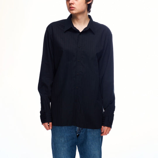 TED BAKER Shirt Black Tone Stripe Cotton Mens Button Down Size 5 / L