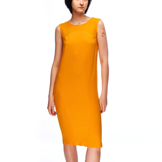 JIL SANDER Sleeveless Dress Yellow Womens Size 36