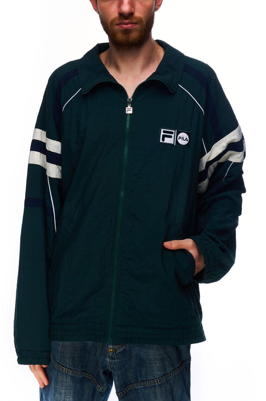 Vintage FILA Jacket Green Men's Full Zip Track Top Size 52