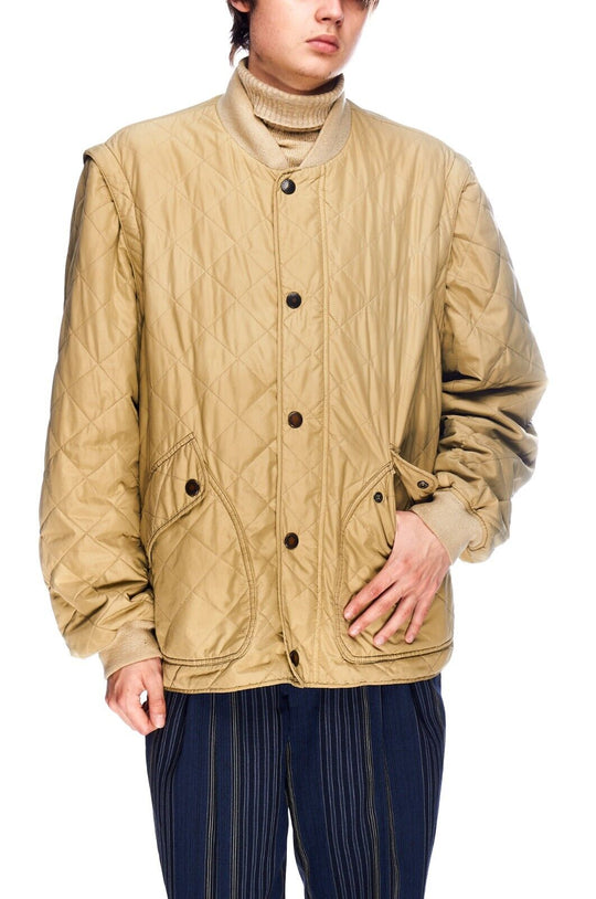 BARBOUR Clifford Jacket Vest Transformer Beige Quilted Men's 2 in 1 Size XXL