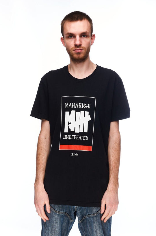 MAHARISHI x UNDEFEATED T-Shirt Printed Black Men's Short Sleeve Tee Size L