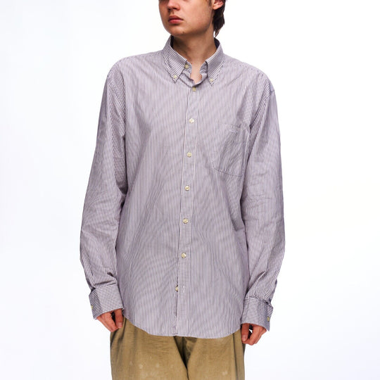 GANT Long Beach Poplin Shirt Multicolor Stripes Cotton Men's Button-Down Size XL