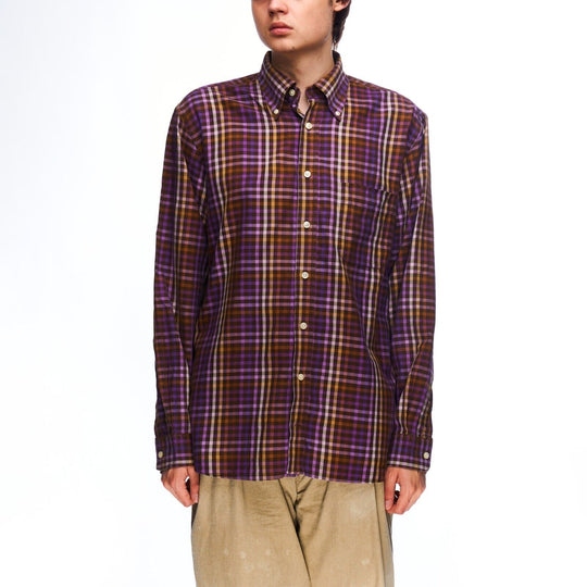 GANT Shirt Purple Check Cotton Twill Men's Button Down Size M