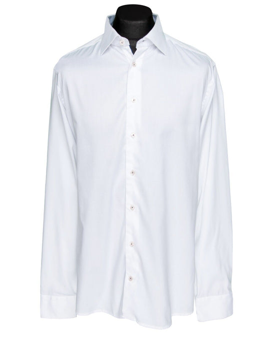 ETON Dress Shirt White Cotton Men's Slim Fit Size 44 / 17.5