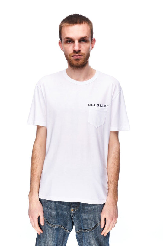 BELSTAFF T-Shirt White Cotton Men's Big Logo Tee Top Size L