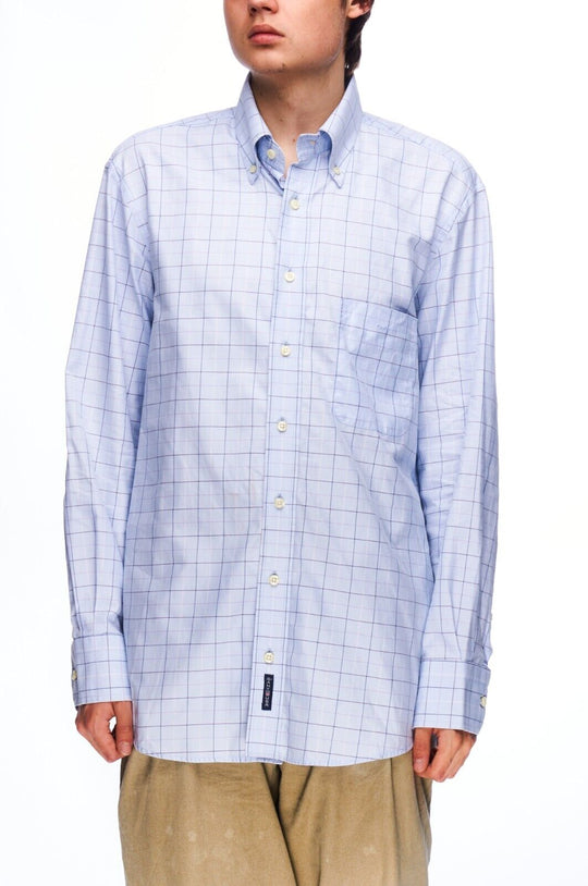 GANT Shirt Blue Check Cotton Men's Button Down Size M