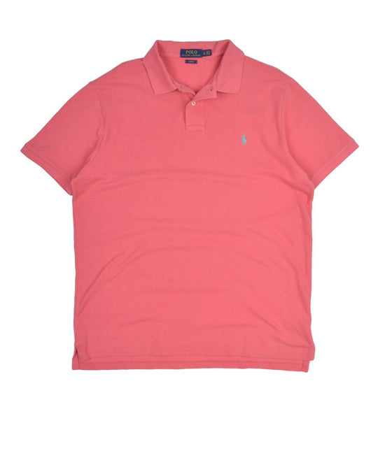 POLO RALPH LAUREN Polo Shirt Pink Pique Cotton Men's Slim Fit Size XL