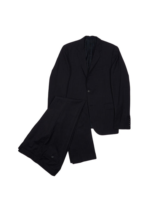 GUCCI by TOM FORD Suit Navy Blue Striped Wool Mens Two Buttons Size 52 EU