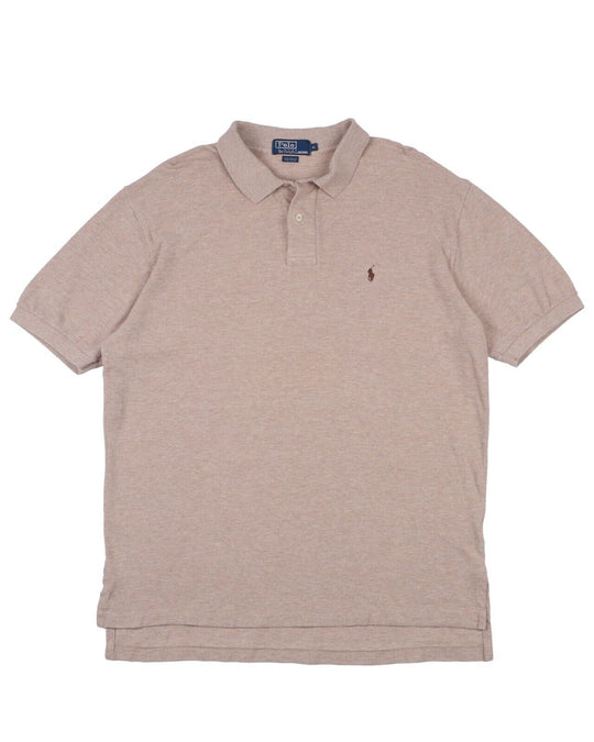 POLO RALPH LAUREN Polo Shirt Brown Pique Cotton Men's Short Sleeve Size XL