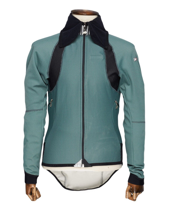 ASSOS Jersey Jacket Green Double Zip Cycling Mens Top Size XL