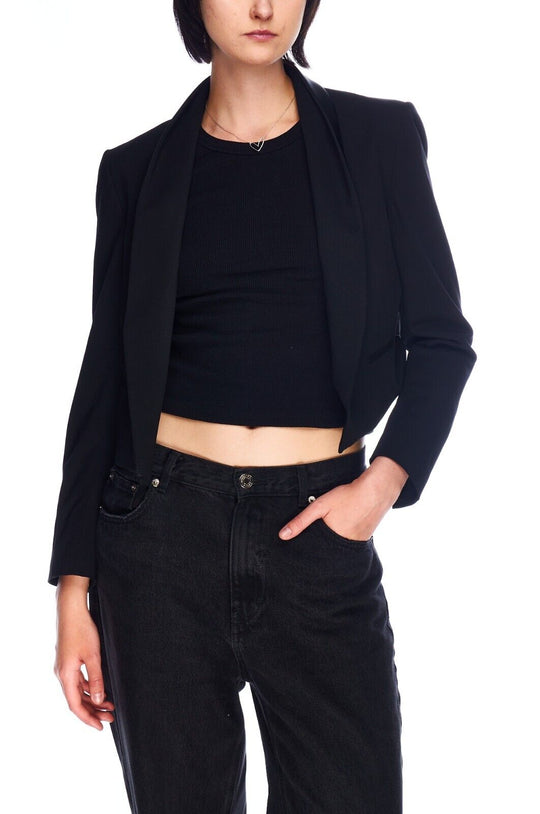 ALLSAINTS Jacket Black Women's Open Cropped Blazer Size 12 UK / 8 US /40