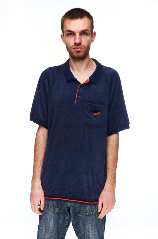 NIKE SB Polo Shirt Navy Men's Short Sleeve Tee Size XL