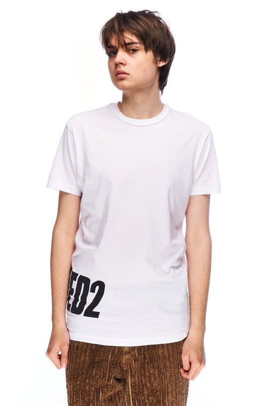 DSQUARED2 White Cotton Print Logo Men's T-Shirt Size M