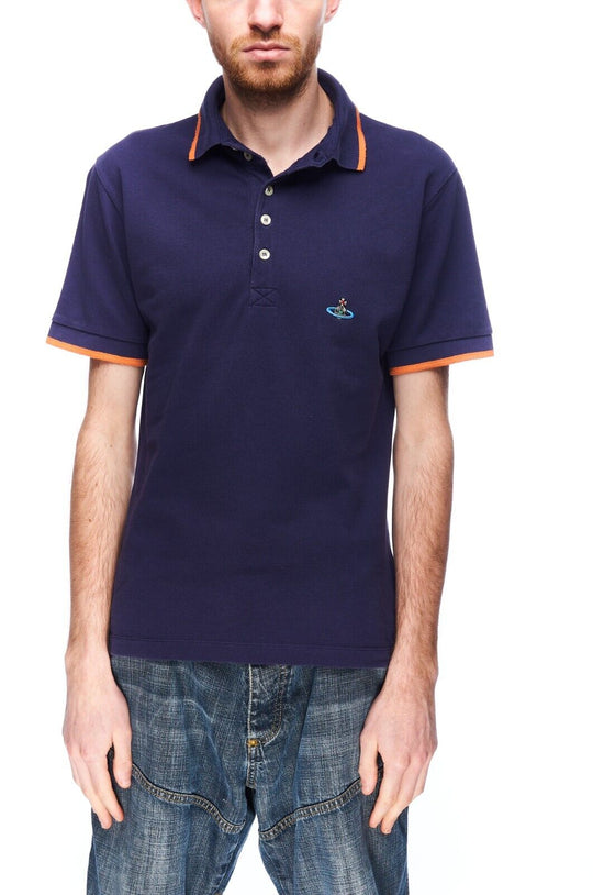 VIVIENNE WESTWOOD Polo Shirt Purple Pique Cotton Men's T-Shirt Size M
