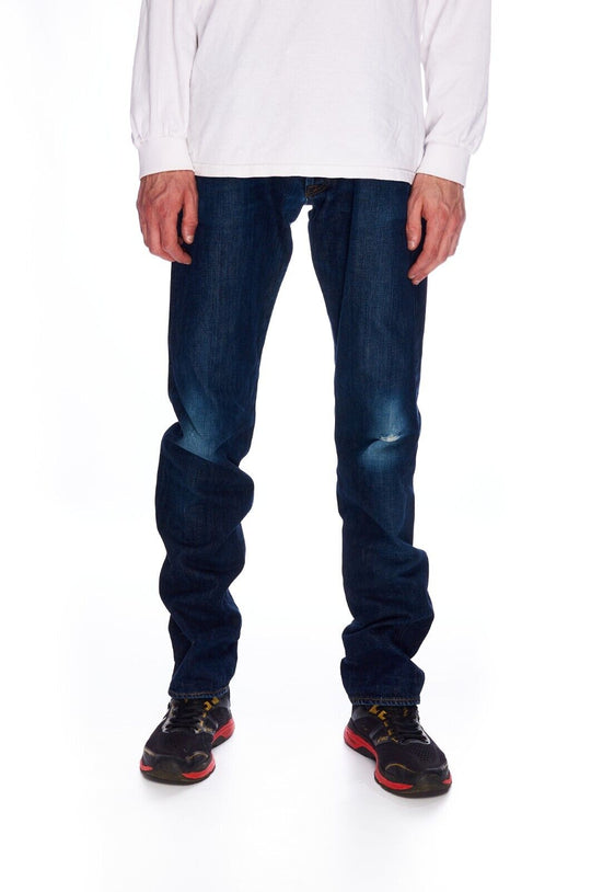 JAPAN BLUE Jeans Navy Blue Selvage Cotton Men's Faded Denim Size W32