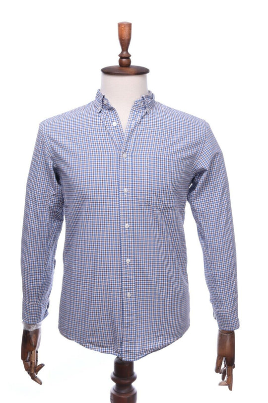 UNIQLO Blue Check Cotton Button-Down Shirt M