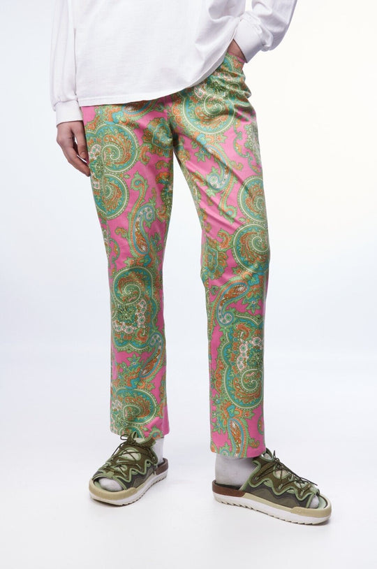 RALPH LAUREN Chino Pants Multicolor Cotton Women's Paisley Print Size 8