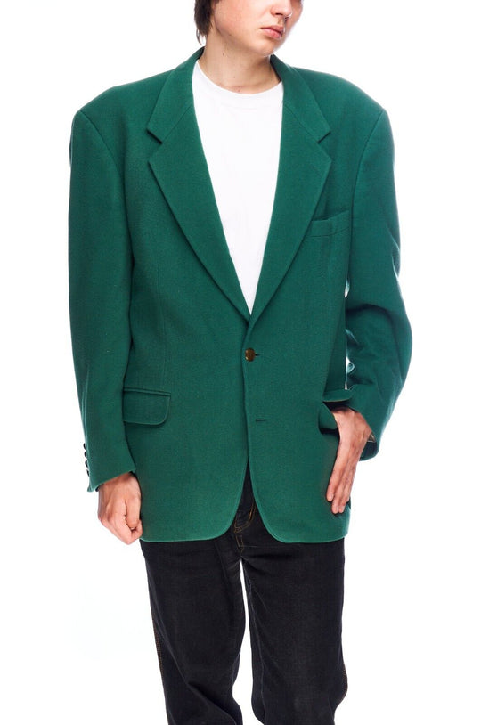 YSL YVES SAINT LAURENT Jacket Green Wool Mens Club Blazer Size 54 IT